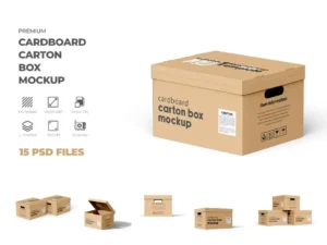 cardboard carton moving box mockup01