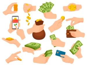 cartoon banknotes and coins4