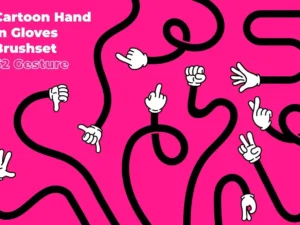 cartoon hand in gloves vector brushes1 2