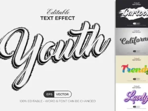 cartoon text effect handwrite style1