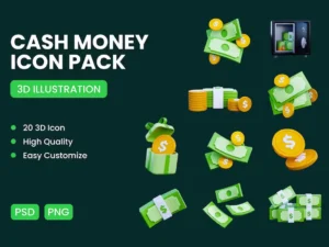 cash money 3d icon pack1