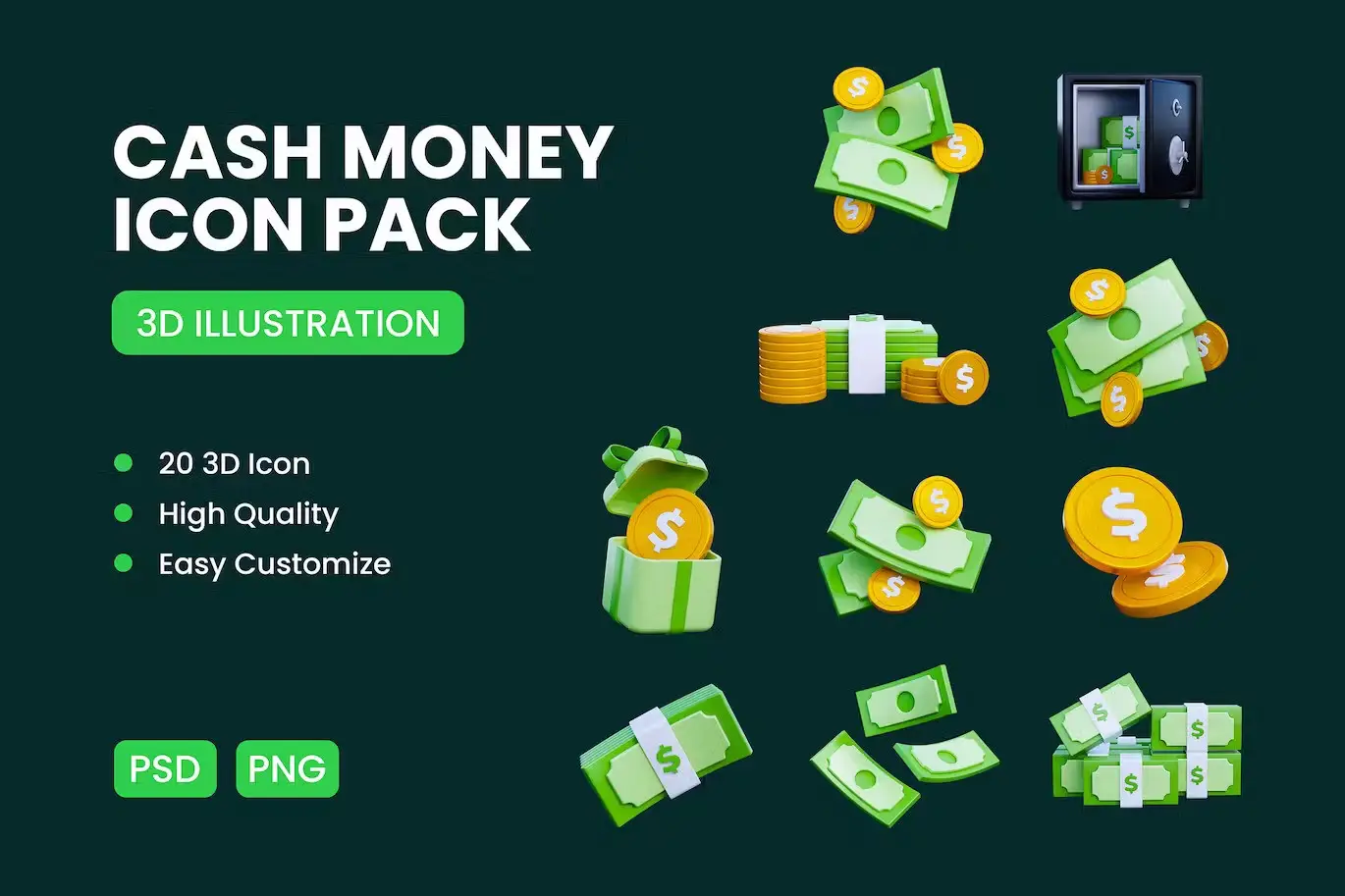 Cash Money 3D Icon Pack 1 cash money 3d icon pack1
