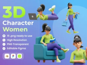 character women 3d illustration1