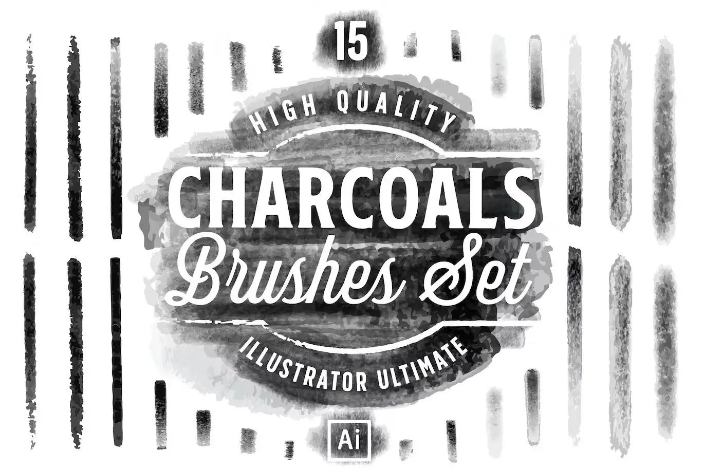 Charcoals Brushes Set for Adobe Illustrator
