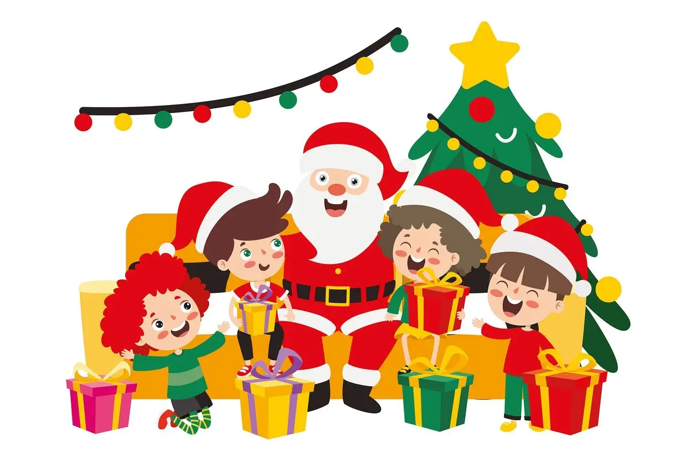 Children Celebrating New Year And Christmas 4 children celebrating new year and christmas1
