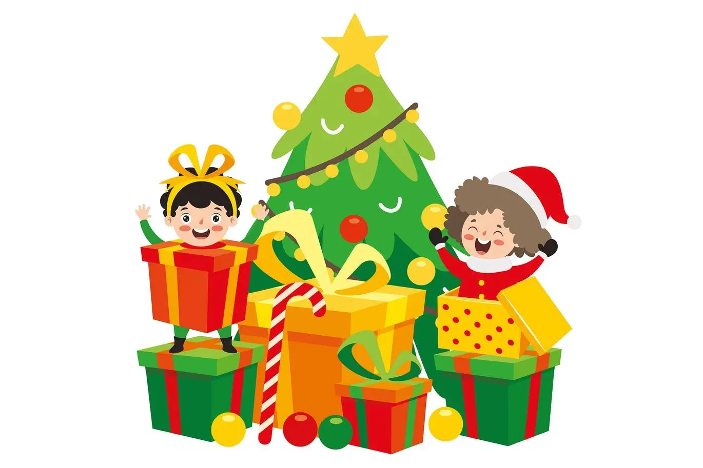 Children Celebrating New Year And Christmas 2 children celebrating new year and christmas4