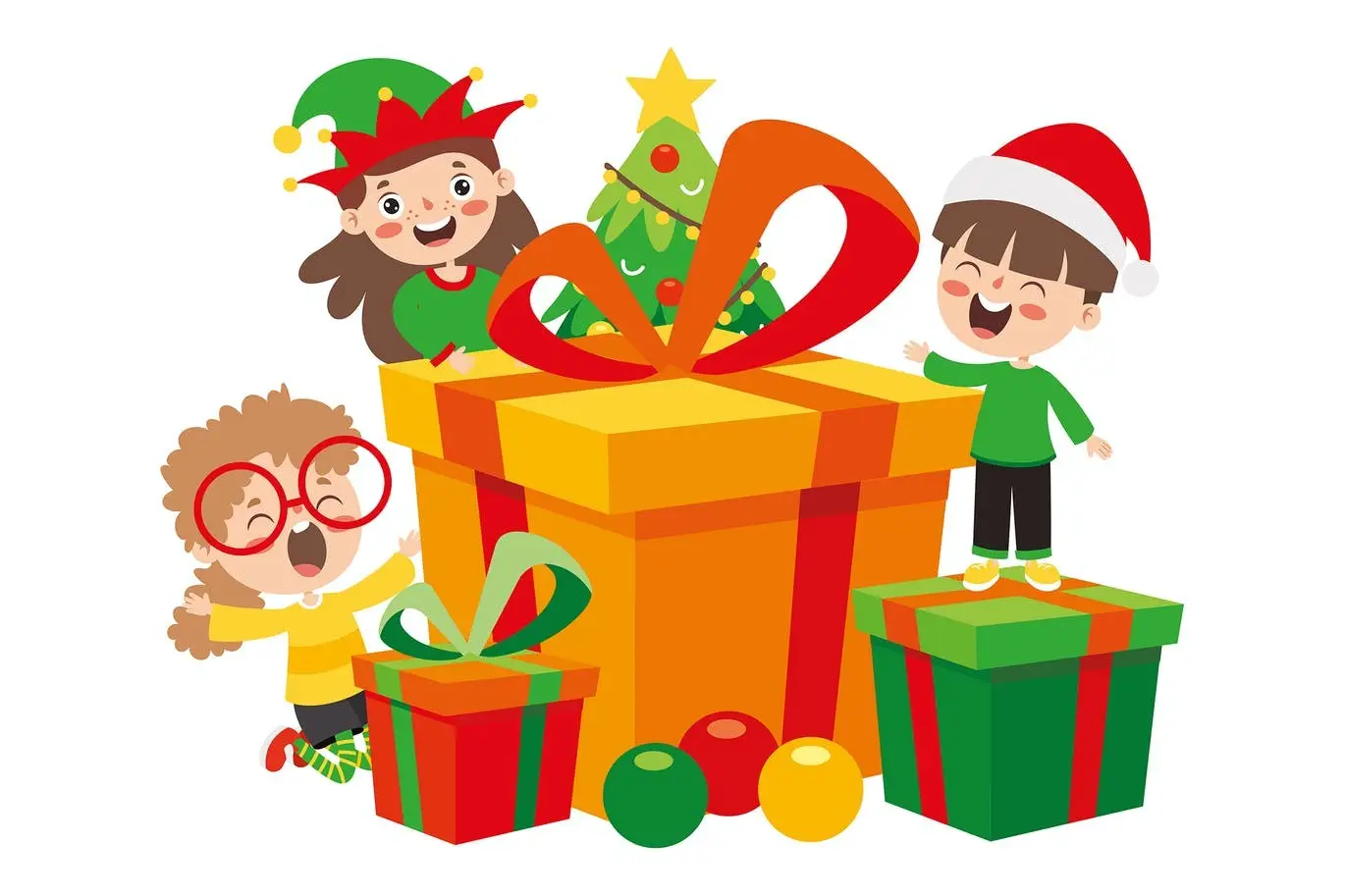 Children Celebrating New Year And Christmas 3 children celebrating new year and christmas6