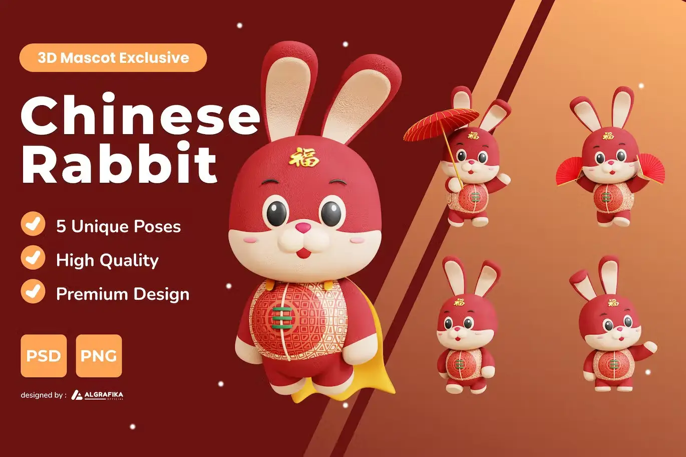 Chinese Rabbit 3D Character