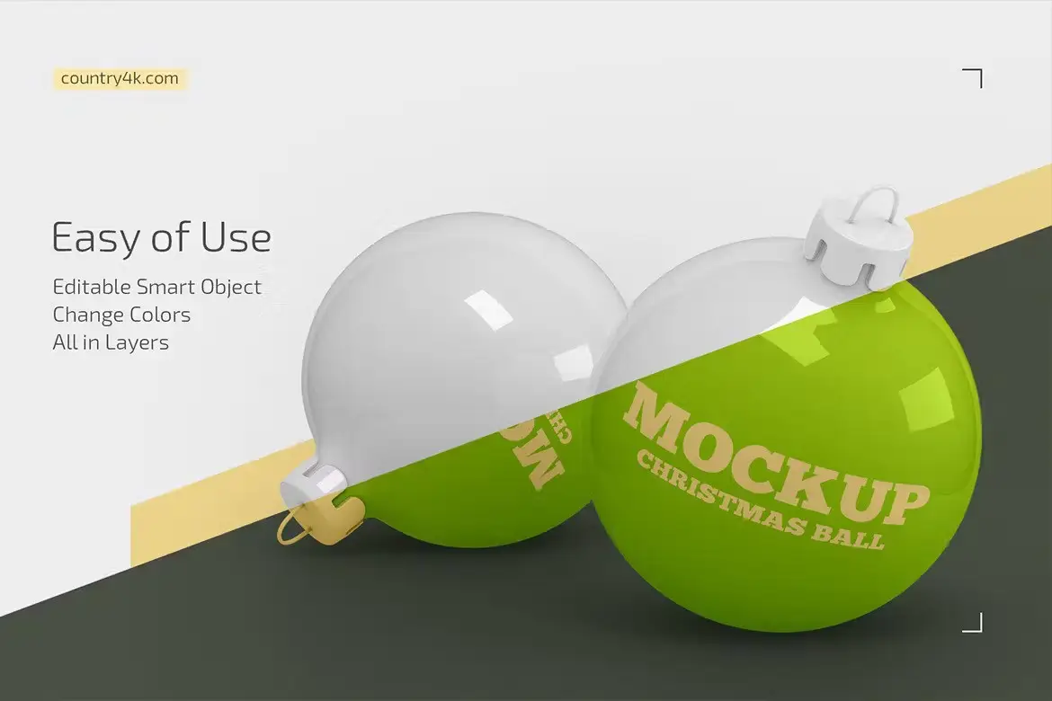 Christmas Ball Mockup Set 4 christmas ball mockup set3