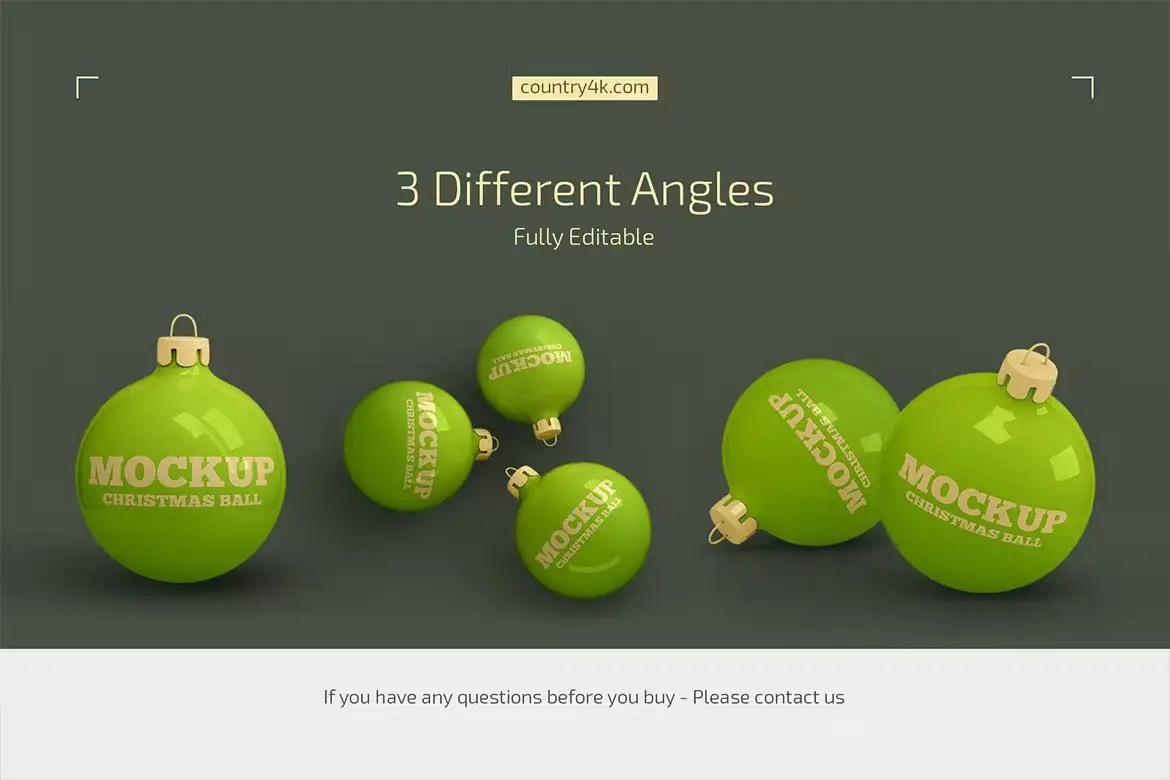 Christmas Ball Mockup Set 5 christmas ball mockup set4