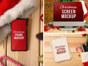 christmas device letter mockup set1