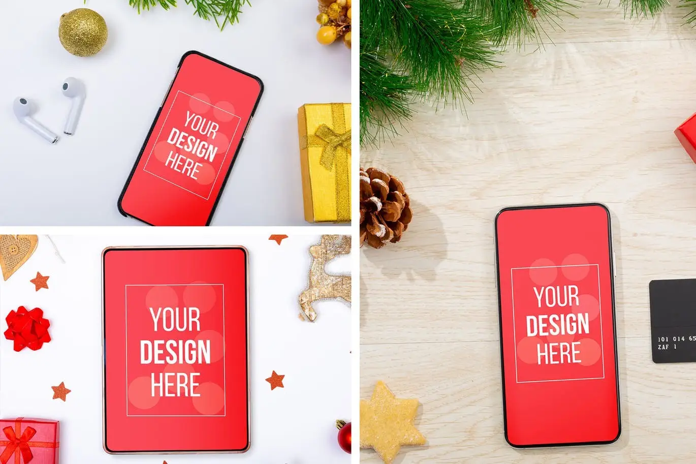 Christmas Device and Letter Mockup Set 2 christmas device letter mockup set2