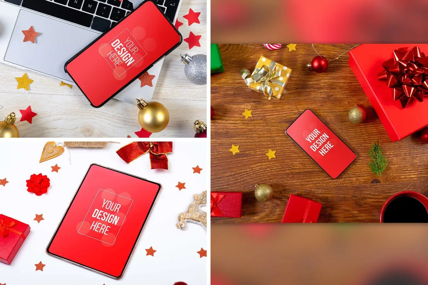 Christmas Device and Letter Mockup Set 5 christmas device letter mockup set5