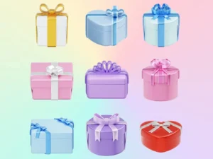 christmas gift box 3d illustration04