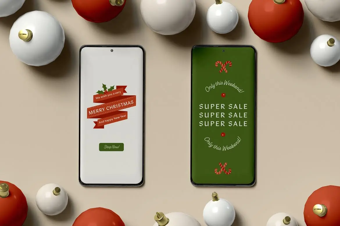 Christmas Phone Mockup 3 christmas phone mockup03