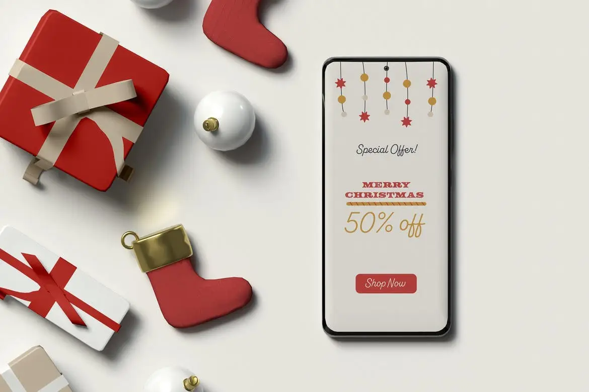 Christmas Phone Mockup 5 christmas phone mockup05