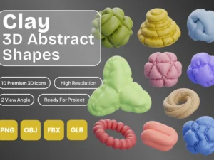 clay 3d abstract shapes1