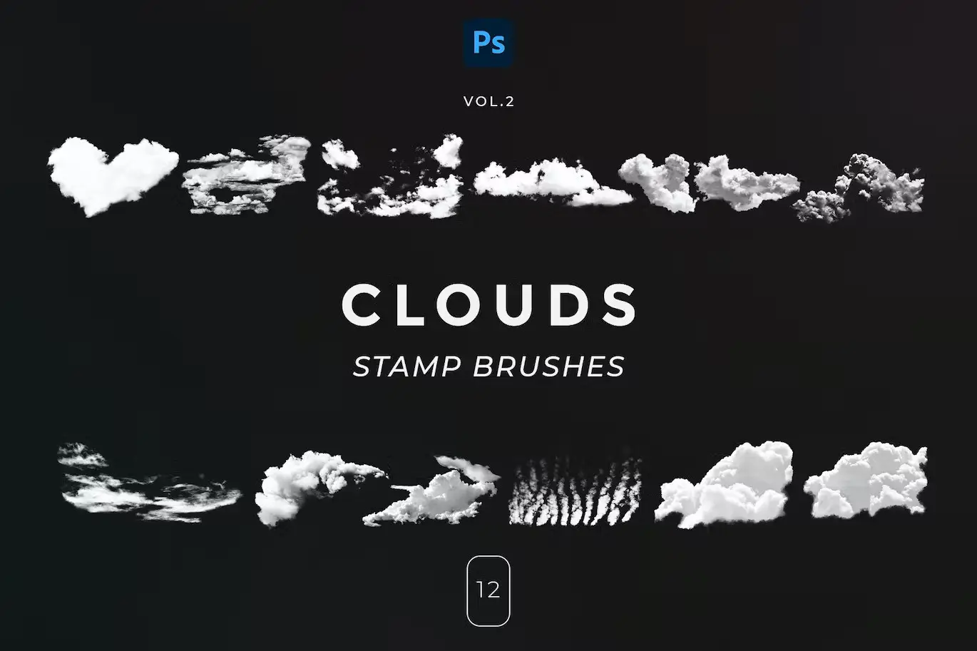 Clouds Stamp Brushes Vol.1 5 clouds stamp brushes2