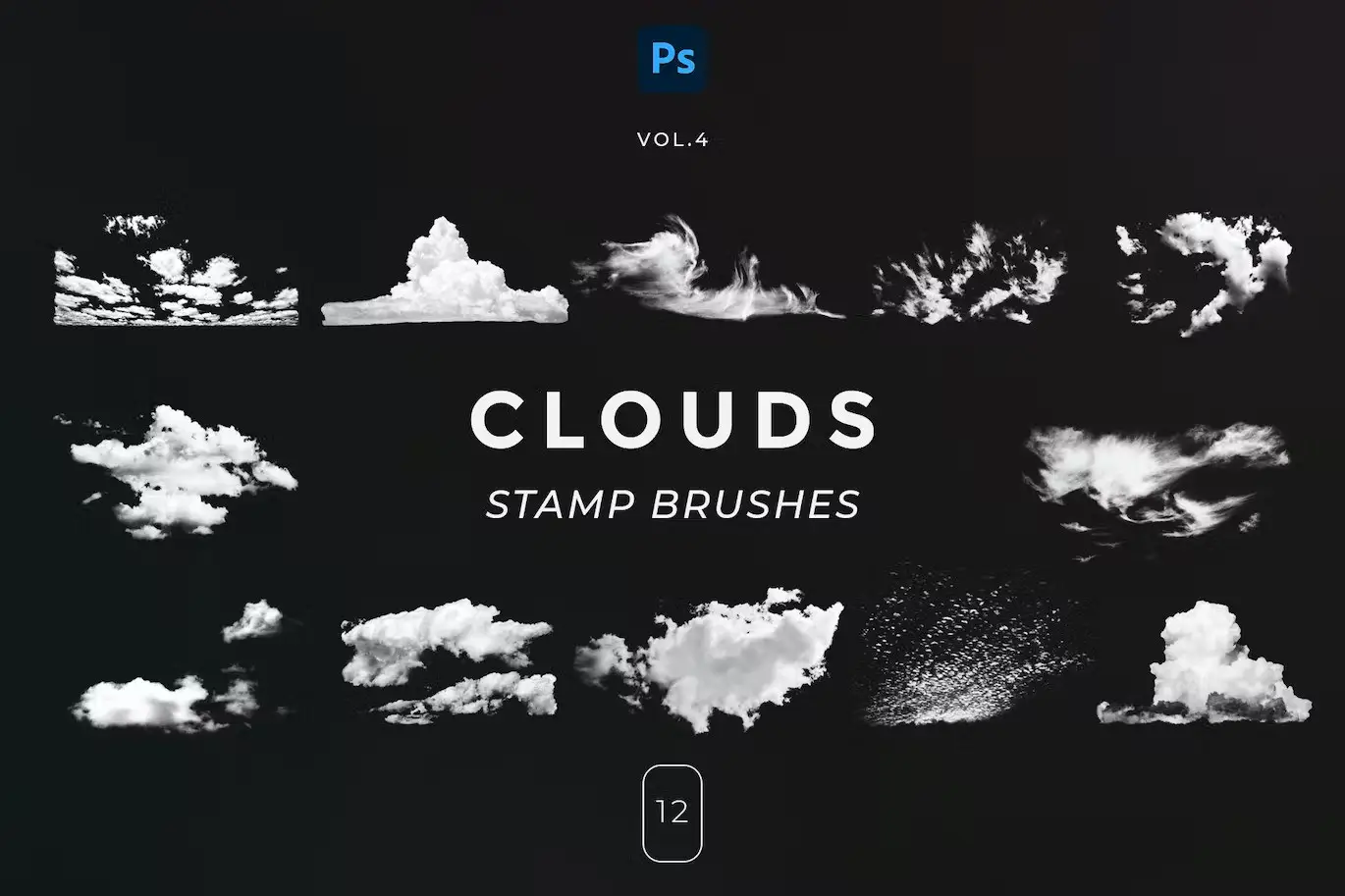 Clouds Stamp Brushes Vol.1 3 clouds stamp brushes4