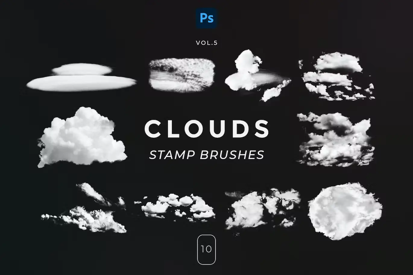 Clouds Stamp Brushes Vol.1 4 clouds stamp brushes5