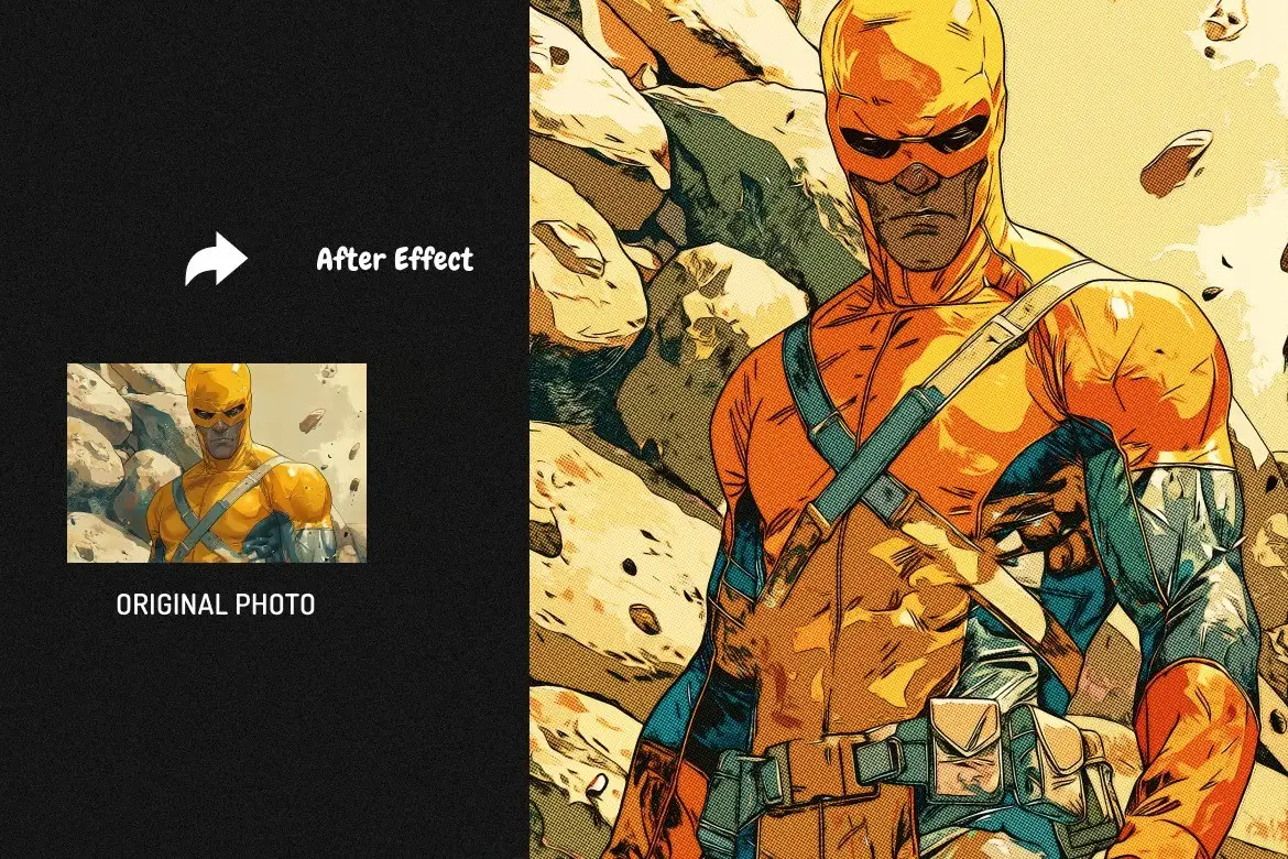 Color Comic Square And Poster Photo Effect 4 color comic square and poster photo effect2 1