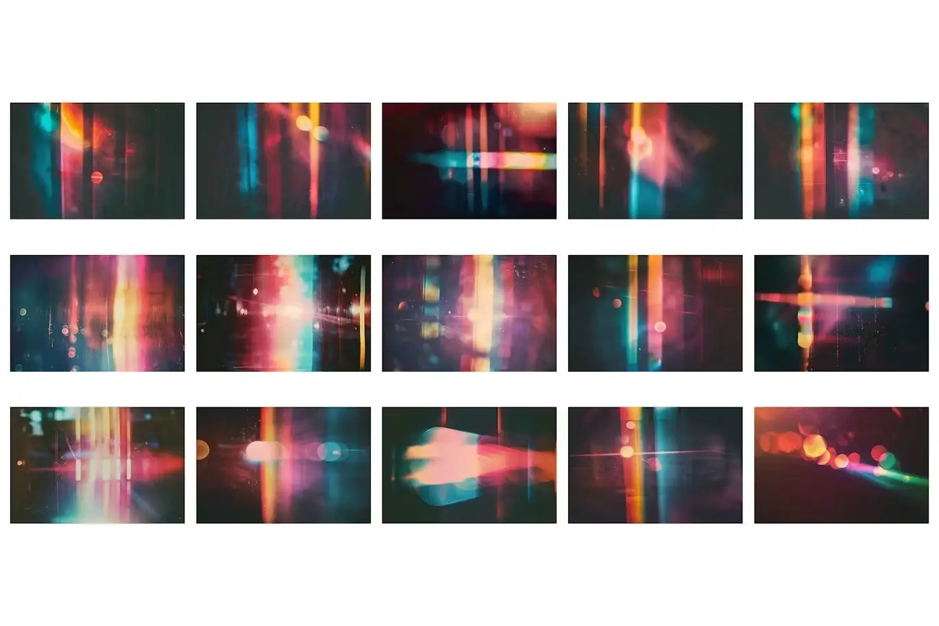 Colored Leaks Polaroid Overlays