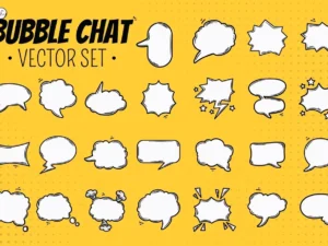 comic bubble chat vector set1
