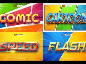 comic hero 3d text effect template1
