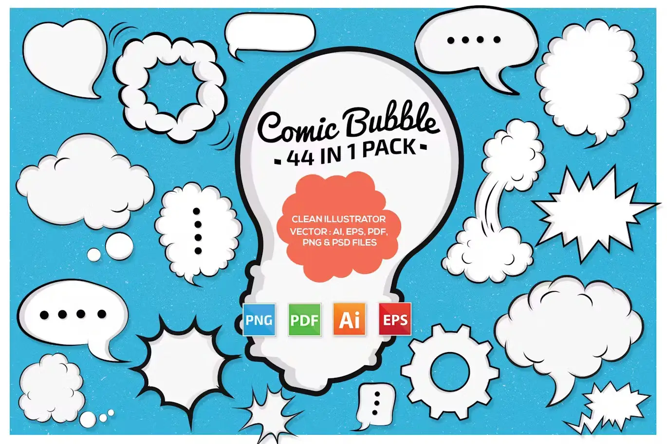 50 Comic Speech Bubble Set