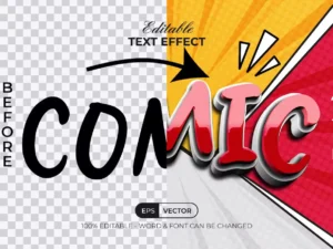 comic text effect red shiny style2