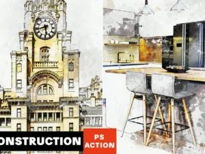 construction architectural art photoshop action1