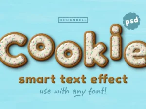 cookie psd text effect1