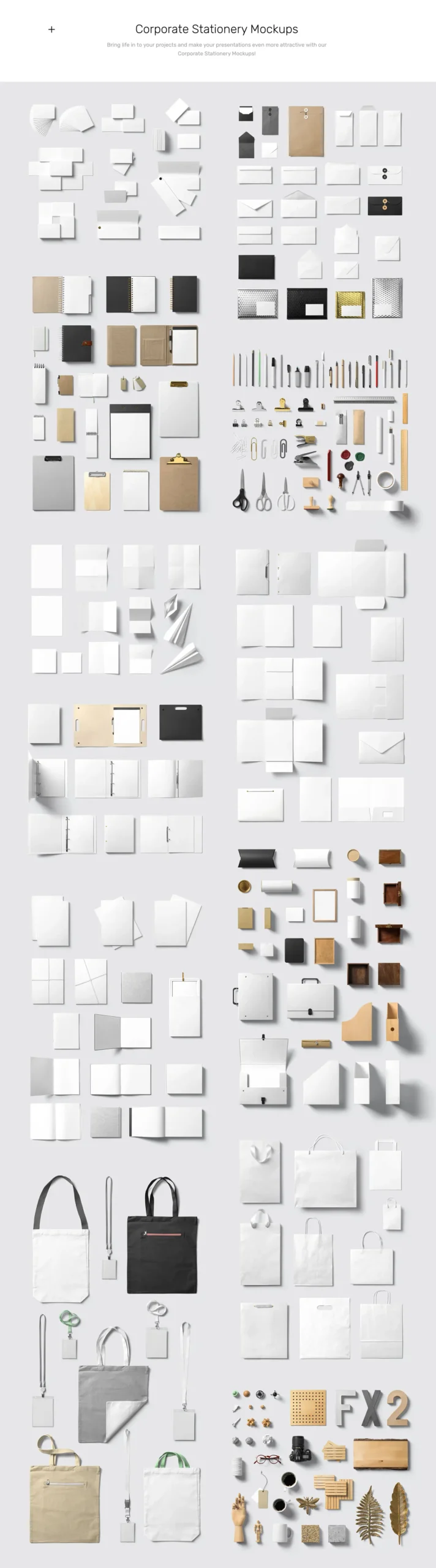 Stationery PSD Mockups - Corporate Pack 3 corporate stationery mockups 2