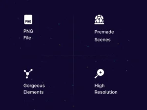 cosmic 3d space station 3d icon pack 5