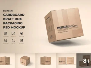 craft paper box packaging mockup01