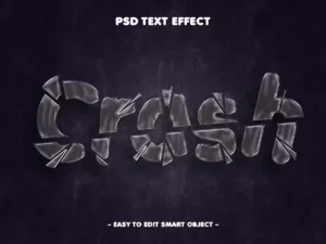 crash editable psd text effect1