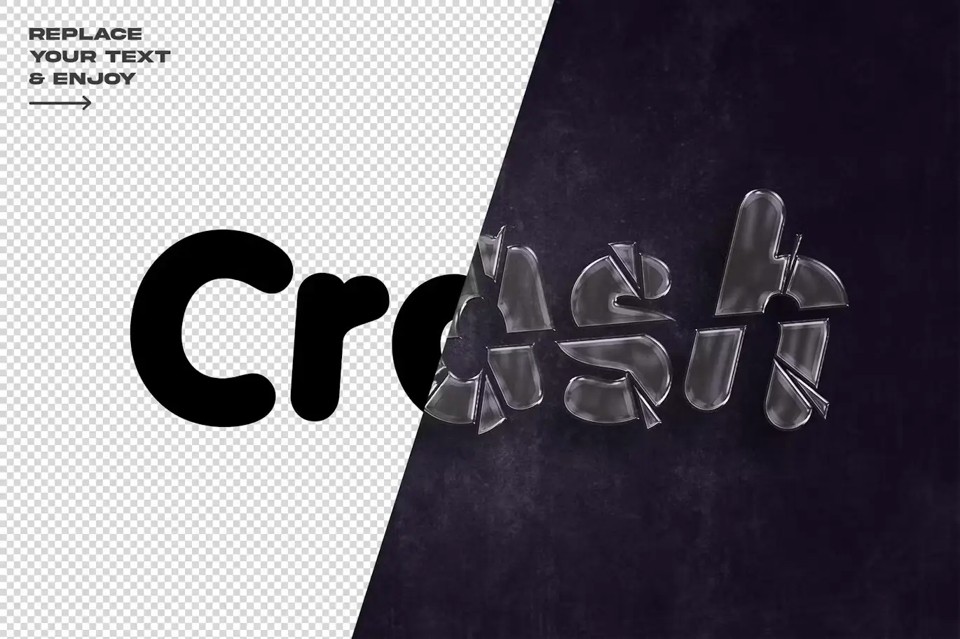 Crash Editable Psd Text Effect 3 crash editable psd text effect3