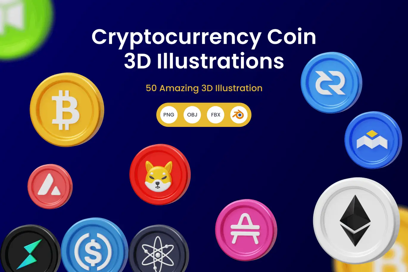 Cryptocurrency Coin 3D Render Illustration