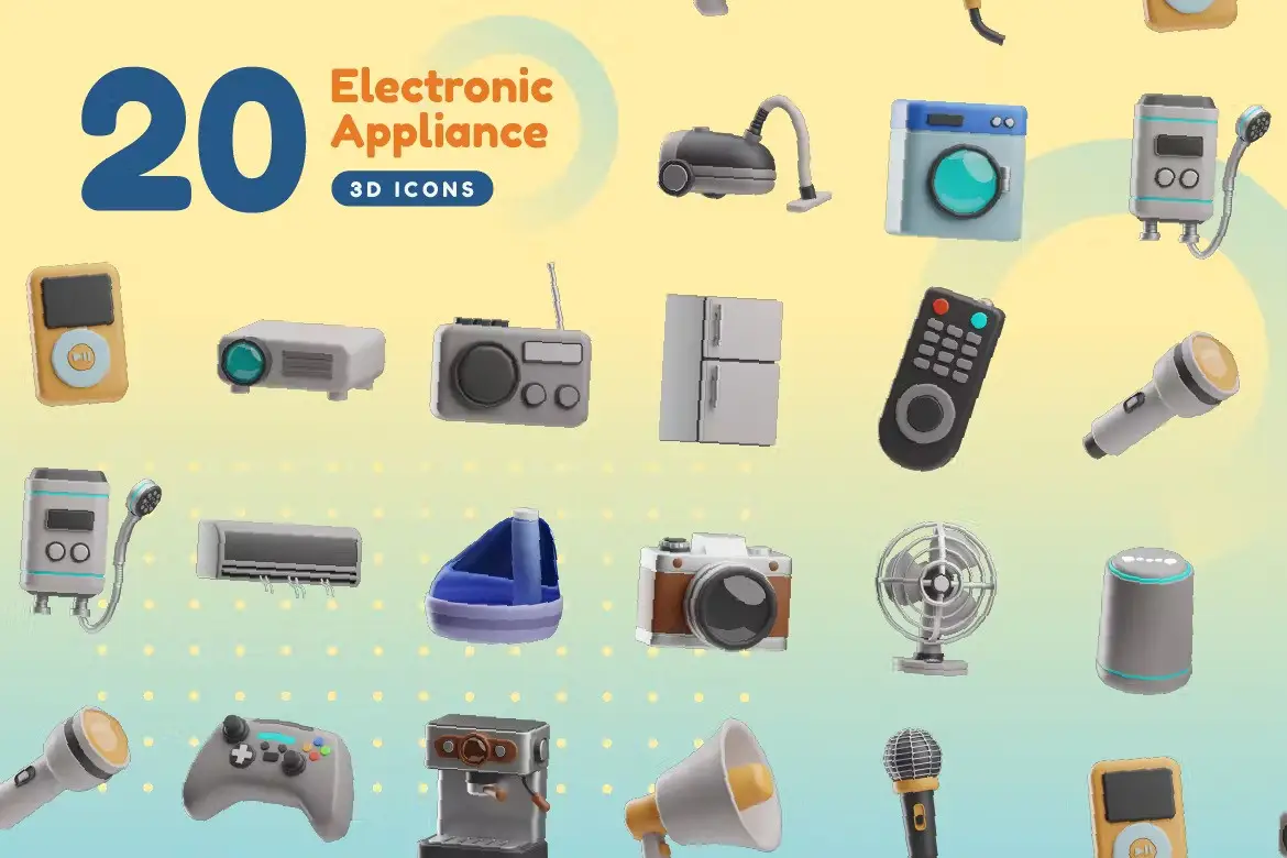 Cubicle - Electronic Appliance 3D Icon 7 cubicle electronic appliance 3d icon4