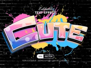 cute graffiti text effect style1