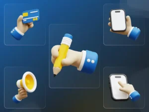 cute hand gesture 3d illustration02