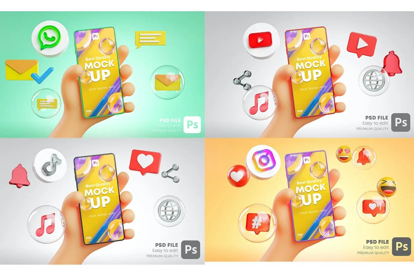 Cute Hand Holding Phone Mockup Social Media Pack 6 cute hand holding phone mockup social media pack1
