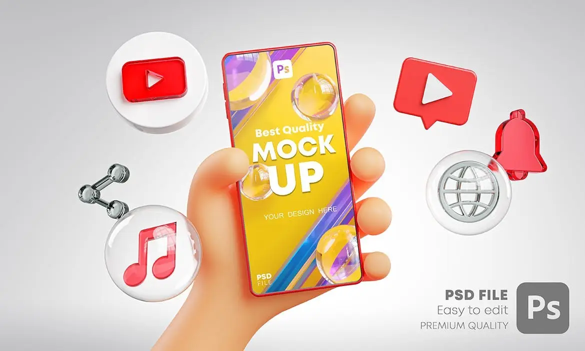 Cute Hand Holding Phone Mockup Social Media Pack 4 cute hand holding phone mockup social media pack4