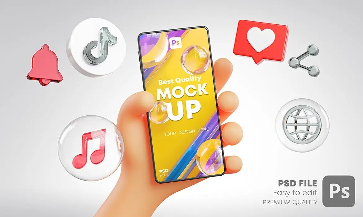 Cute Hand Holding Phone Mockup Social Media Pack 5 cute hand holding phone mockup social media pack5