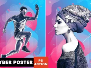 cyber poster photoshop action1