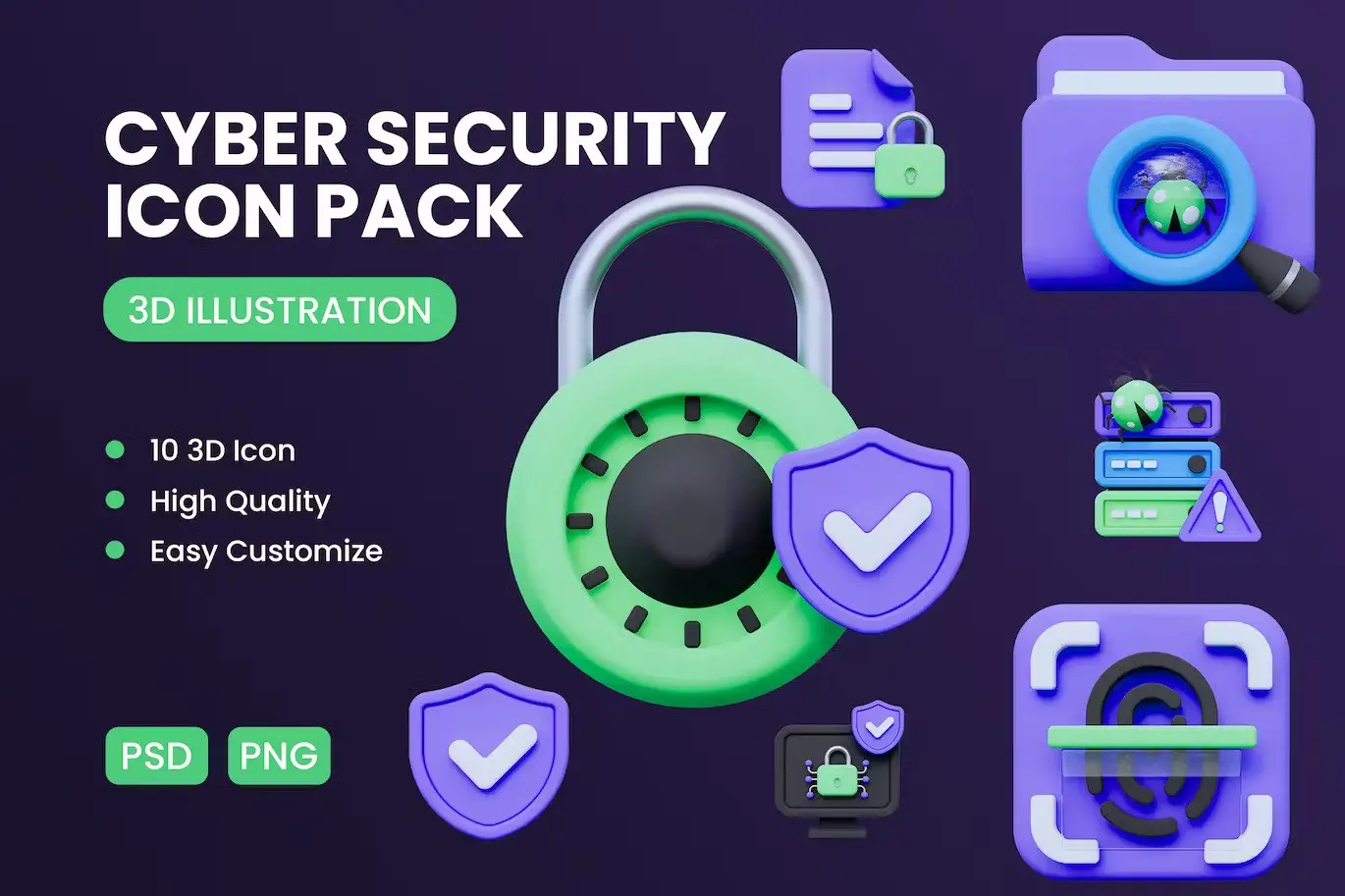 Cyber Security 3D Icon 1 cyber security 3d icon1