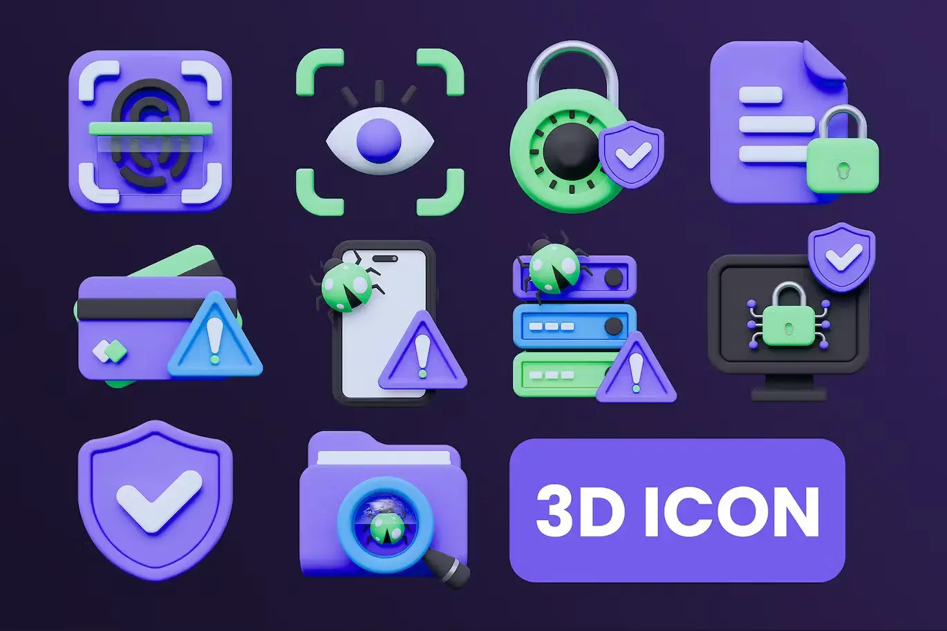 Cyber Security 3D Icon 3 cyber security 3d icon2