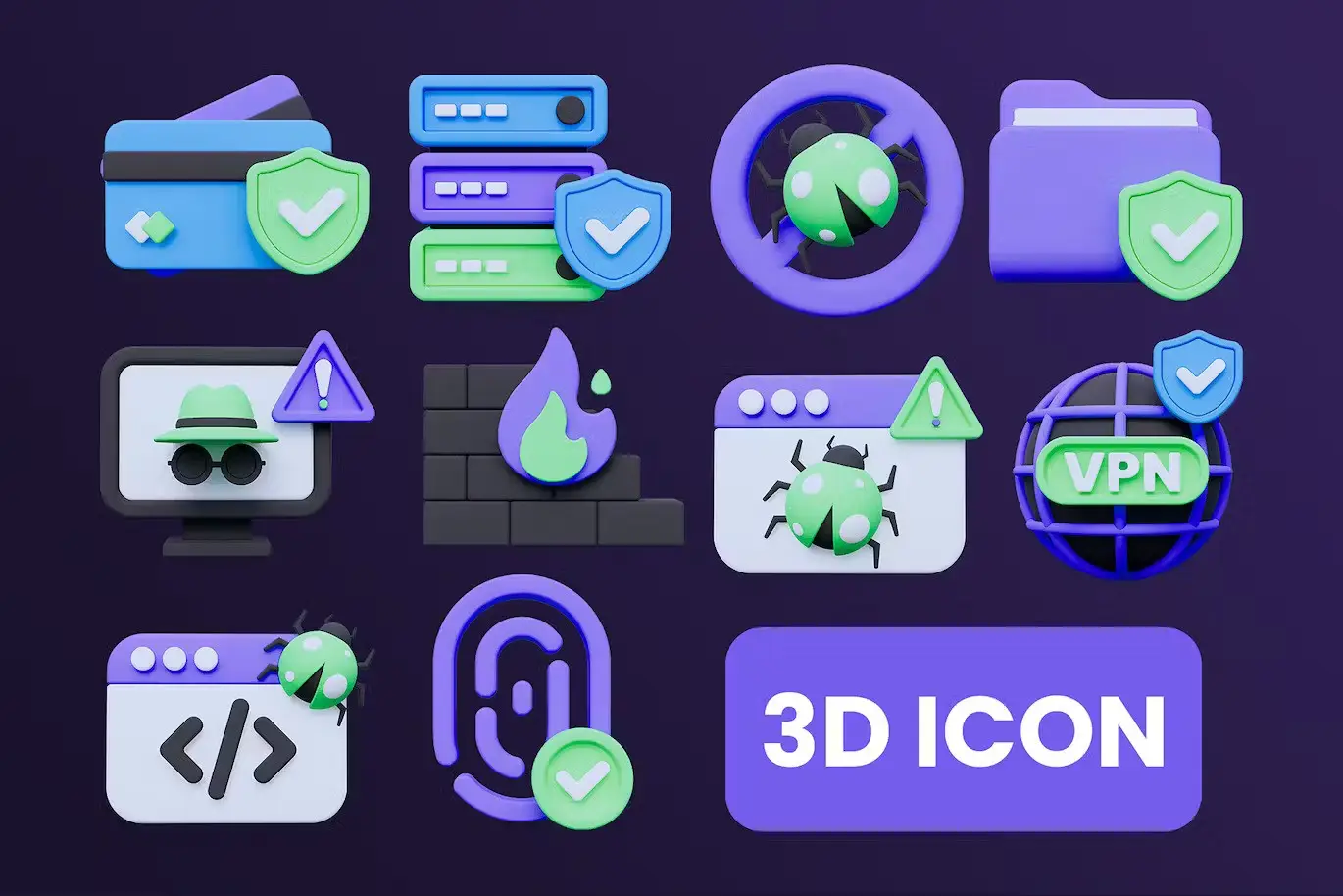 Cyber Security 3D Icon 5 cyber security 3d icon4