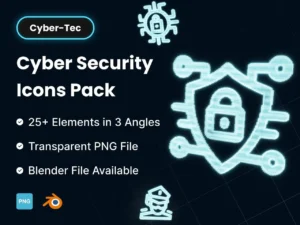 cyber tec cyber security 3d icon pack