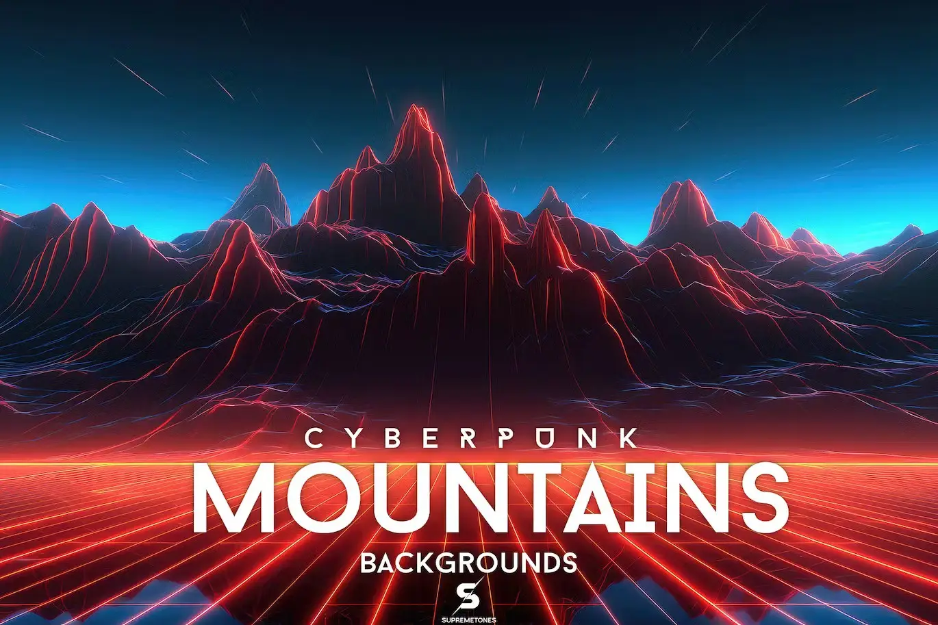 CyberPunk Mountains Retro Backgrounds - Textures